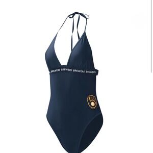 Women's G-III 4Her by Carl Banks Navy Milwaukee Brewers One Piece Swimsuit 2XL